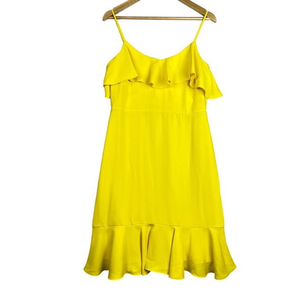 NWT Trina Turk Mosey Ruffled Sleeveless Yellow Buttercup Spaghetti Strap Dress 8 - Picture 3 of 9